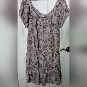 Maurices Off-Shoulder Lavender Floral Midi Dress